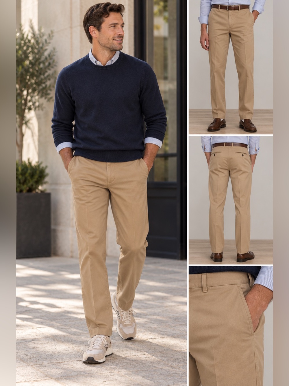 Brooks Brothers Advantage Chino Clark Pants Mens 36x34 Khaki Tan Stretch